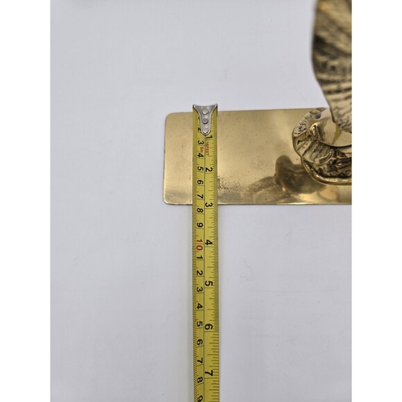 Vintage Brass Duck Wings Up Taking Off Figurine Bookend Paperweight Brass Base - Picture 10 of 11